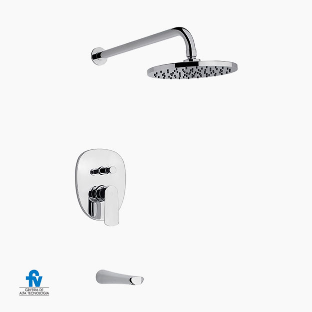Grifería Monocomando de Ducha FV Línea Aromo Cromo 106/D8