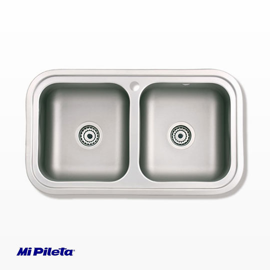 Pileta de Cocina Doble Mi Pileta (Enc.) 78x43cm 406E