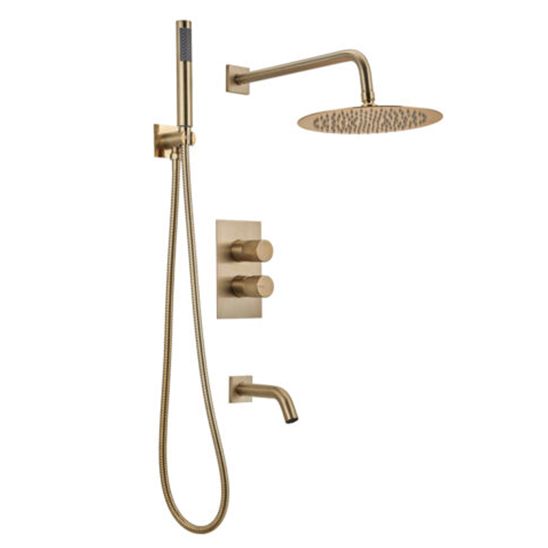 Grifería Monocomando de Ducha 3 Funciones Peirano Fabric Gold 80-200G