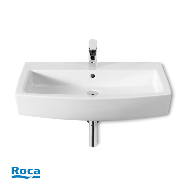 Lavatorio 3 Agujeros Roca Línea Hall 55cm Blanco