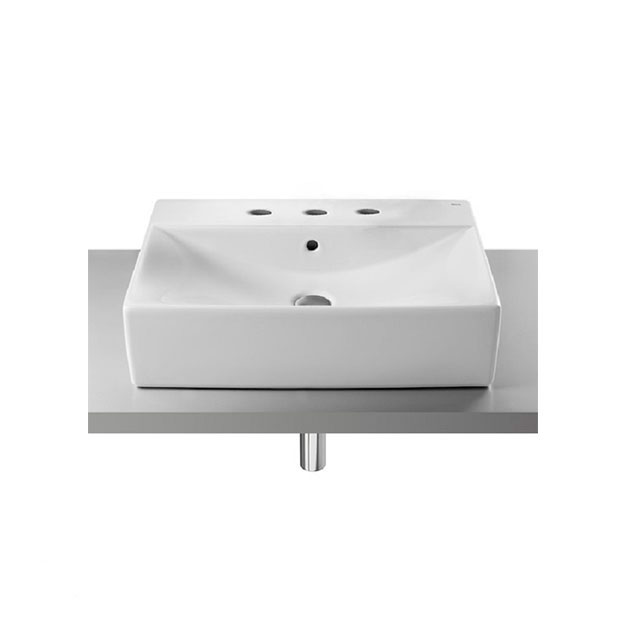 Bacha de Apoyo Roca Diverta 47cm 3 Agujeros Blanco