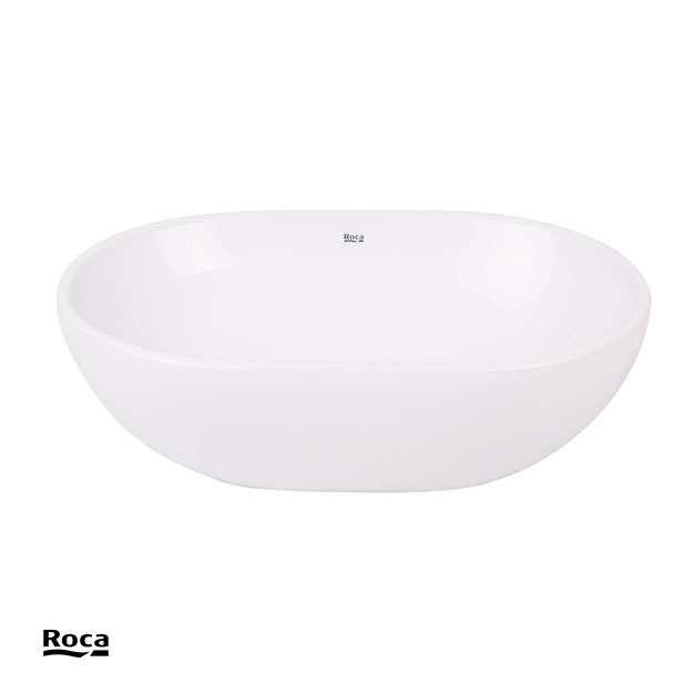 Bacha de Apoyo Roca Lea Oval 45x29.5cm Blanco