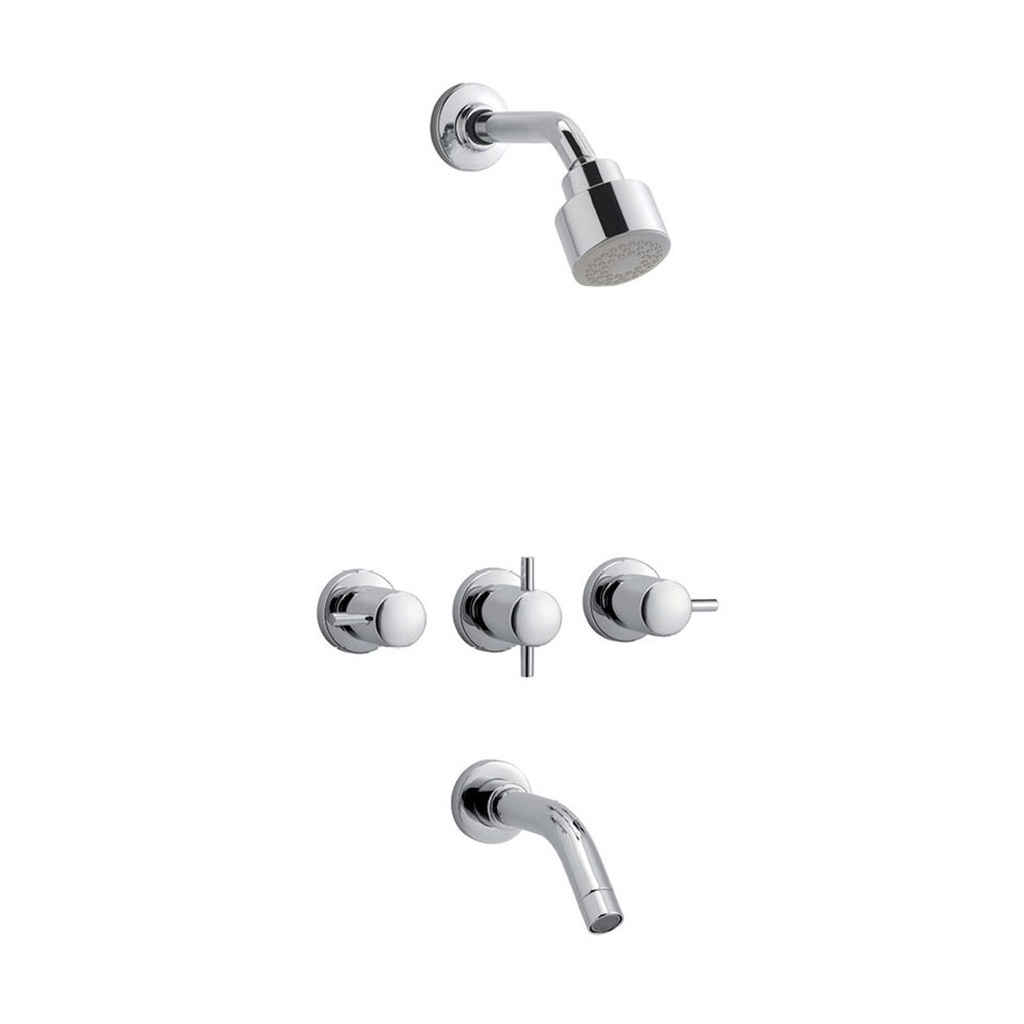 Grifería de Ducha con Transferencia Peirano Marbella Cromo 80-121