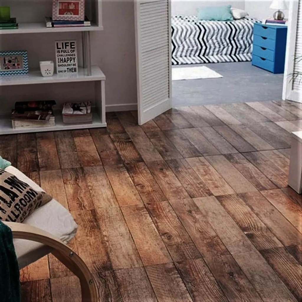 Cerámico Cortines Parquet Castaño 45x45 (1ra Calidad)