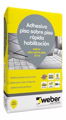 Pegamento Weber Piso sobre Piso 12hs (Bolsa 25kg) 92-0143