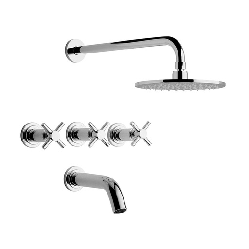 [17571] Grifería de Ducha con Transferencia FV Línea Temple Cromo 103/87