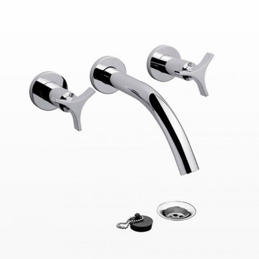 [22297] Grifería de Pared para Lavatorio FV Línea Triades Cromo 203/C3