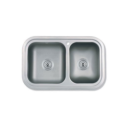 [21580] Pileta de Cocina Doble Mi Pileta (Enc.) 70x43cm Brillante 405E