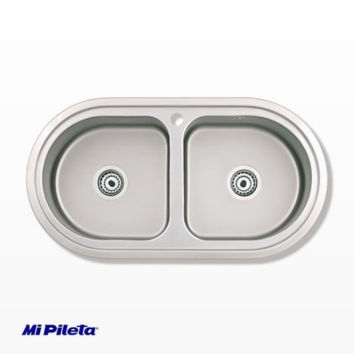 [21572] Pileta de Cocina Doble Circular Mi Pileta (Enc.) 85x43x20cm 502E