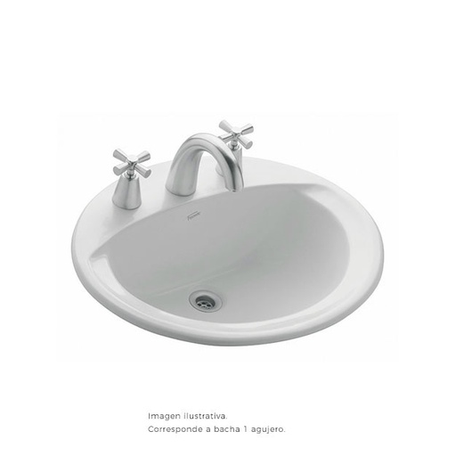 [10811] Lavatorio Oval 3 Agujeros Ferrum Elea Blanco LO8F B