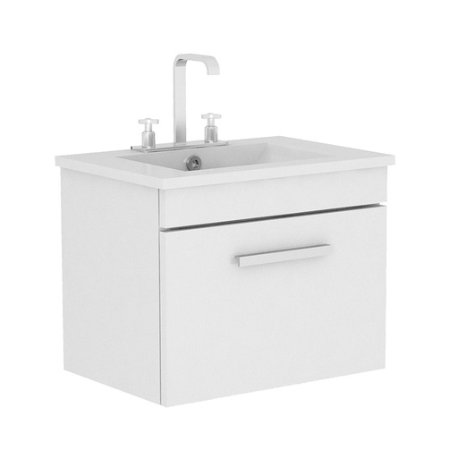 [14822] Vanitory Colgante 60cm 3 Agujeros Watervan Logan Blanco (Mesada Loza)
