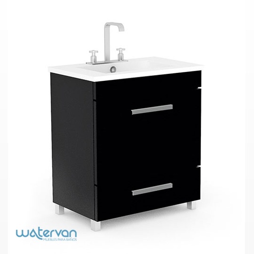 [26790] Vanitory de Pie 60cm 1 Agujero Watervan Logan Wengue (Mesada Loza)