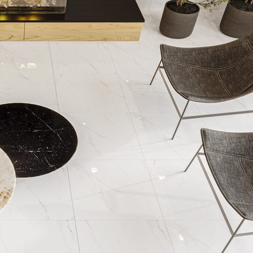 [30218] Porcelanato Lume Marmo Bianco Pulido 60x60 (1ra Calidad)