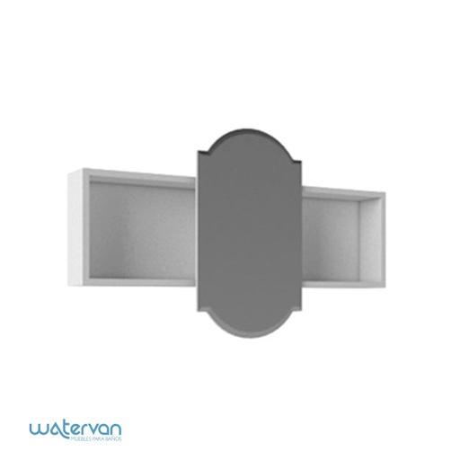 [24798] Espejo Watervan Nouveau 80cm Blanco Mate