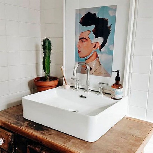 [23985] Bacha de Apoyo Rectangular 3 Agujeros Peirano Loza 50x42cm BCH03/3