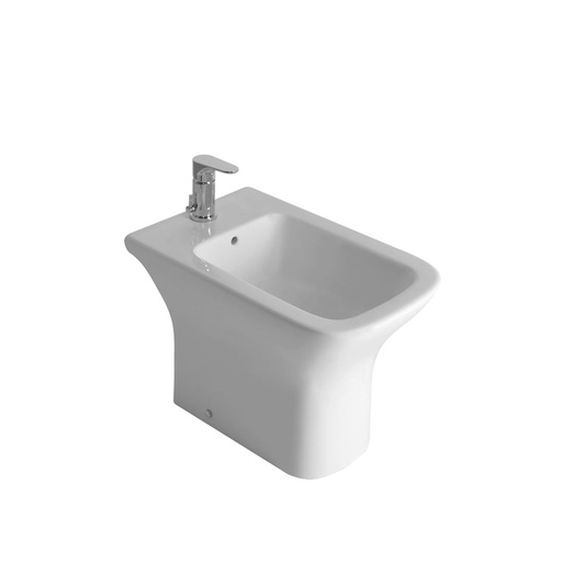 [10954] Bidet 1 Agujero Ferrum Línea Temple Blanco BBA1X