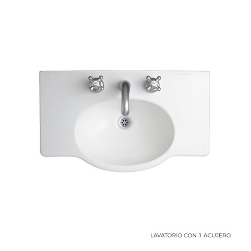 [13949] Lavatorio 1 Agujero Ferrum Venecia 64cm Blanco L6V1J B