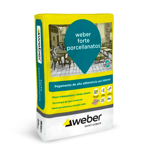 [2136] Pegamento para Porcelanato Weber Forte (Bolsa 25kg) 92-0122