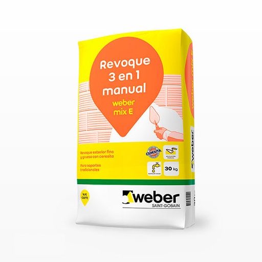 [265] Revoque Proyectable Exterior 3 en 1 Weber Rev Mix (Bolsa 30kg) 90-2670